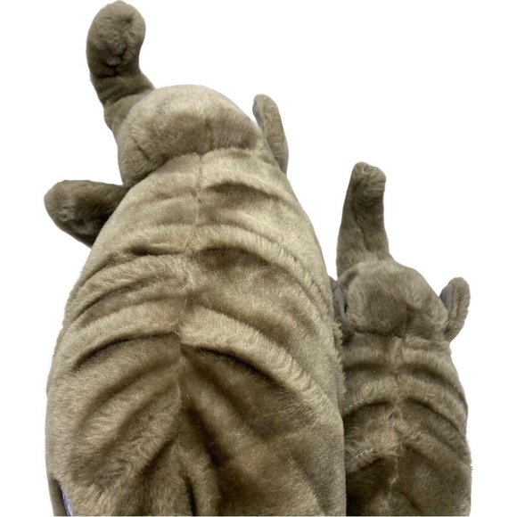 Ringling Brothers Plush Elephant Mom And Baby Barnum Bailey 16" Trunks Up - Picture 6 of 6